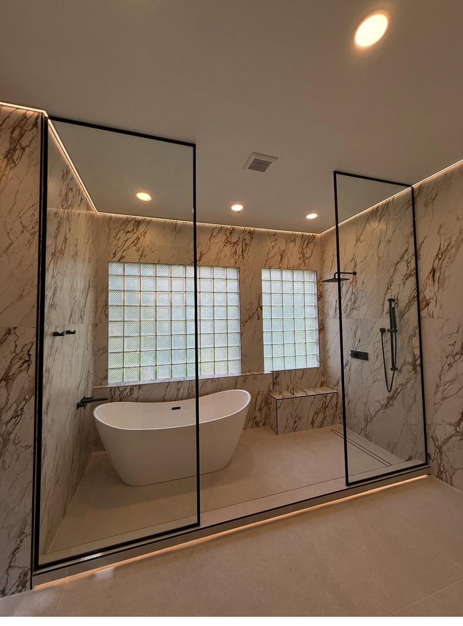 Custom marble shower, Port St. Lucie